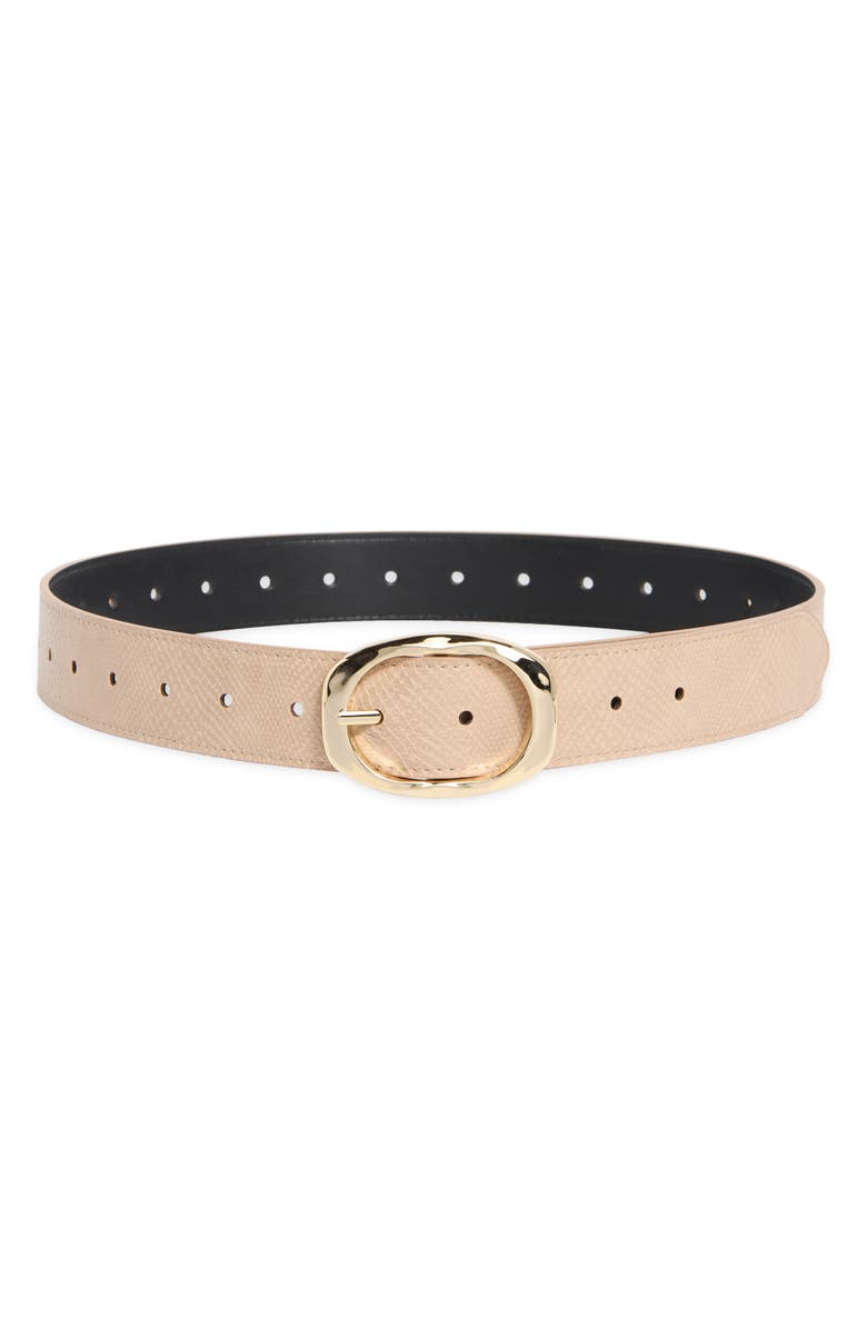 Steve Madden Textured Faux Leather Belt, Main, color, Black-Latte