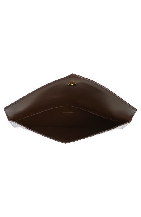 Paris Croc Embossed Leather Pouch
