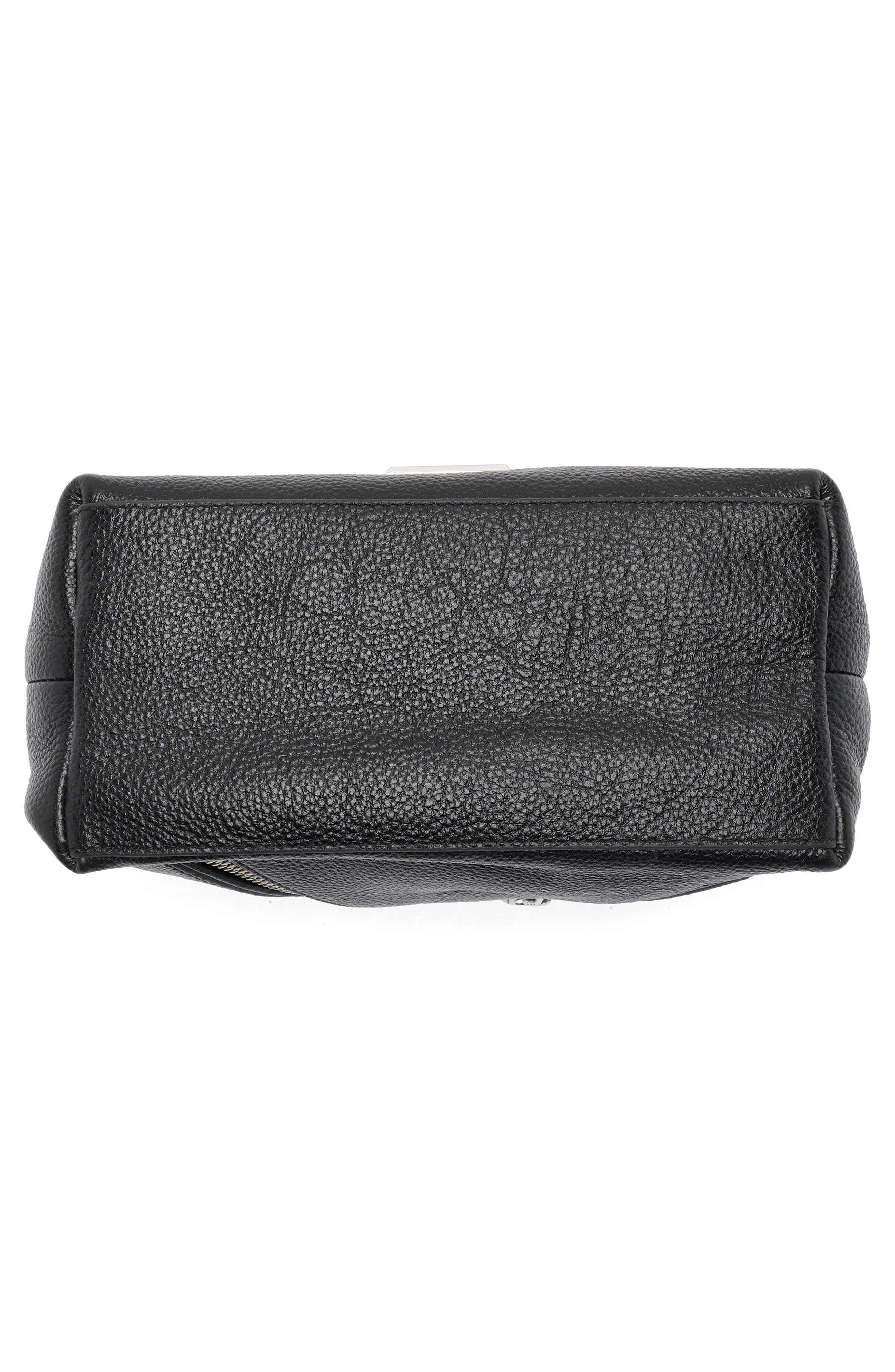 Rebecca Minkoff Micro Moto Leather Satchel, Alternate, color, Black