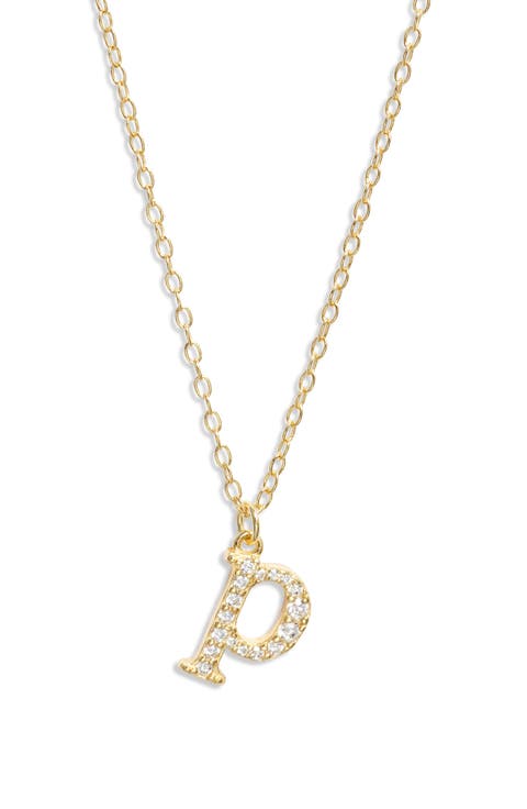 Mini Pavé Initial Necklace