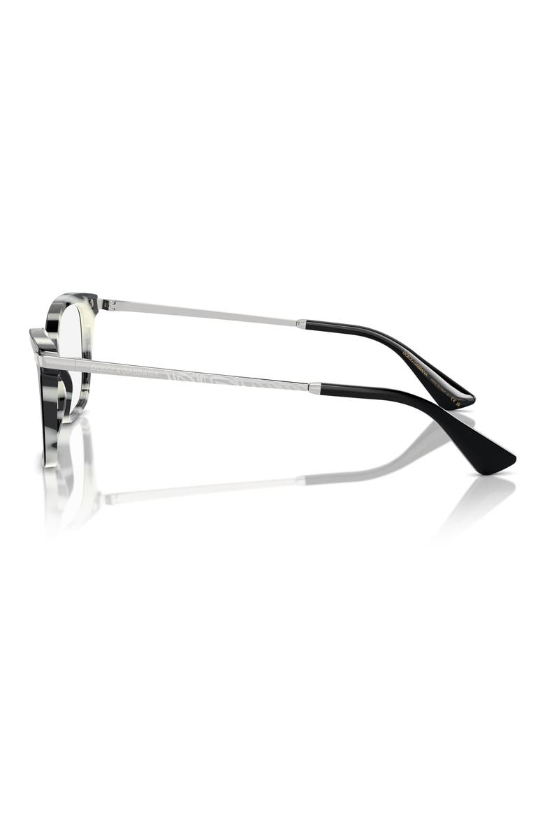 56mm Rectangular Optical Glasses, Alternate, color, BLACK WHITE