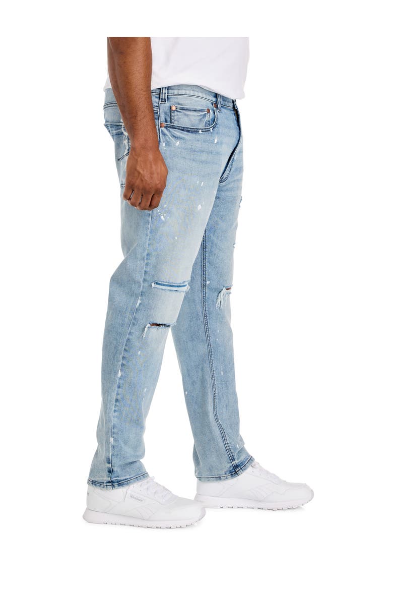 Big & Tall Tapered-Fit Paint Splatter Jeans, Alternate, color, MEN AT WORK