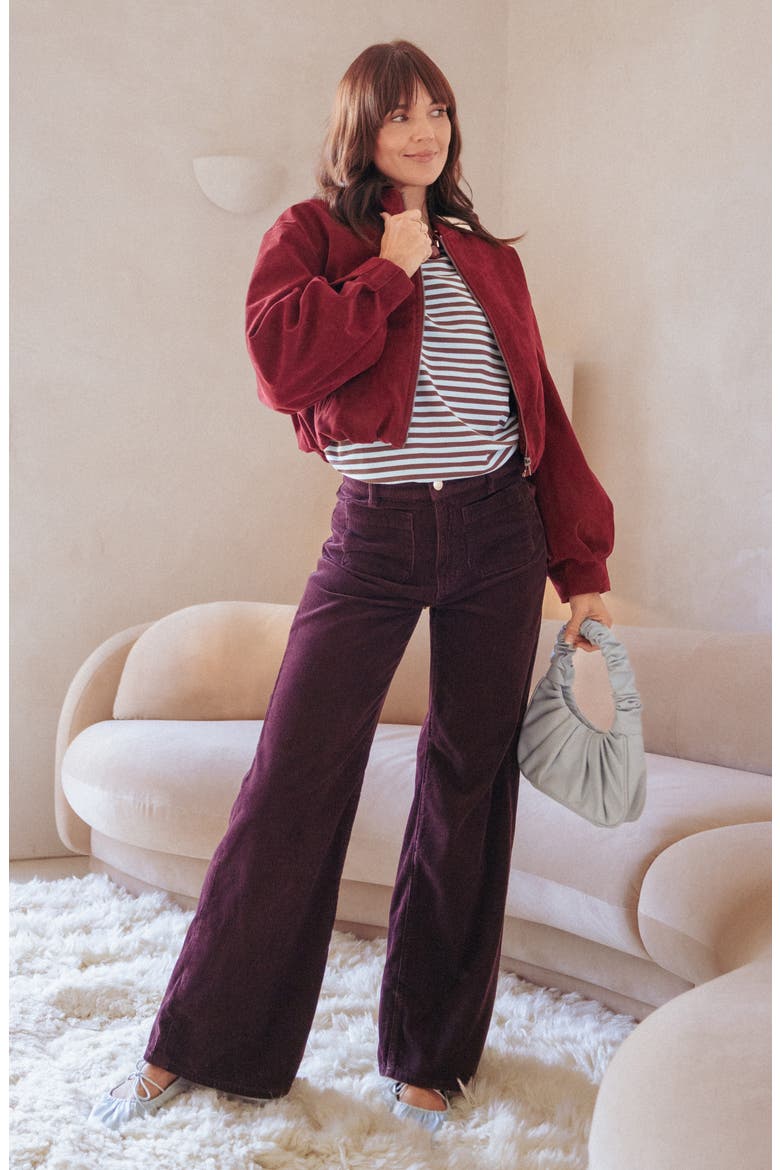 Ruva Stripe Long Sleeve T-Shirt, Alternate, color, BROWN BLUE STRIPE