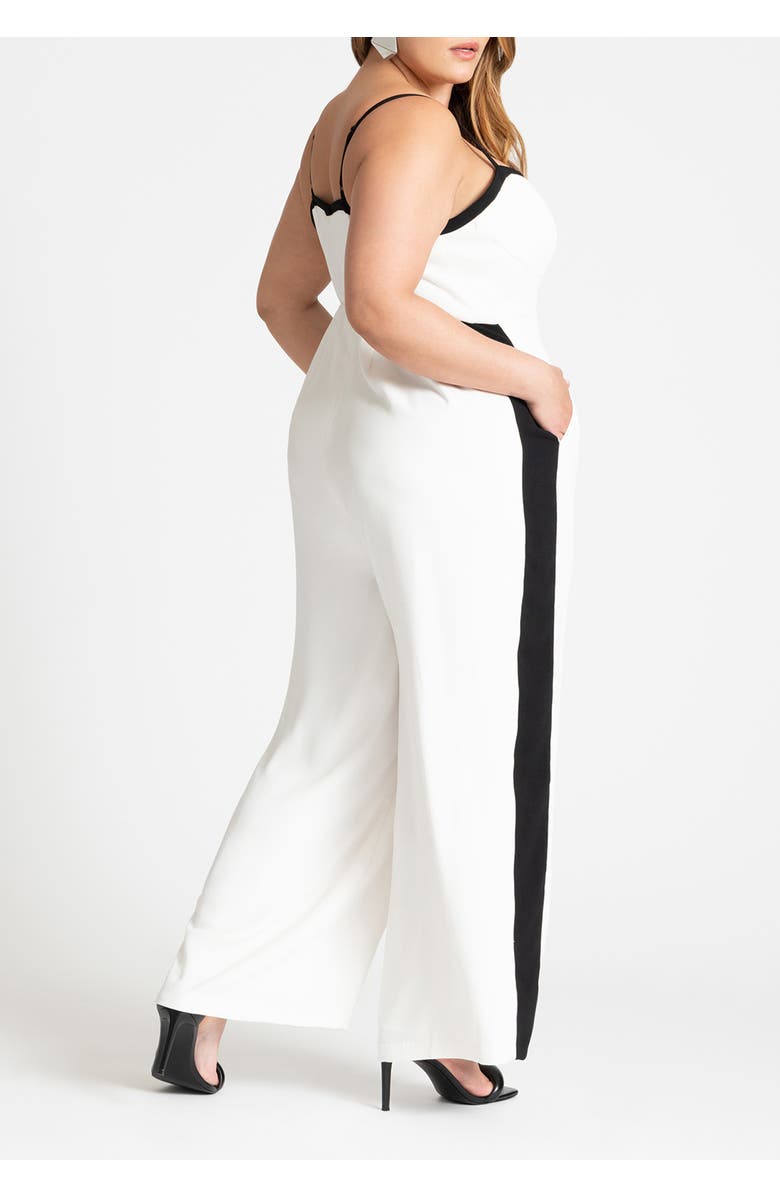 ELOQUII Jumpsuit W Contrast Details, Alternate, color, Sugar Swizzle