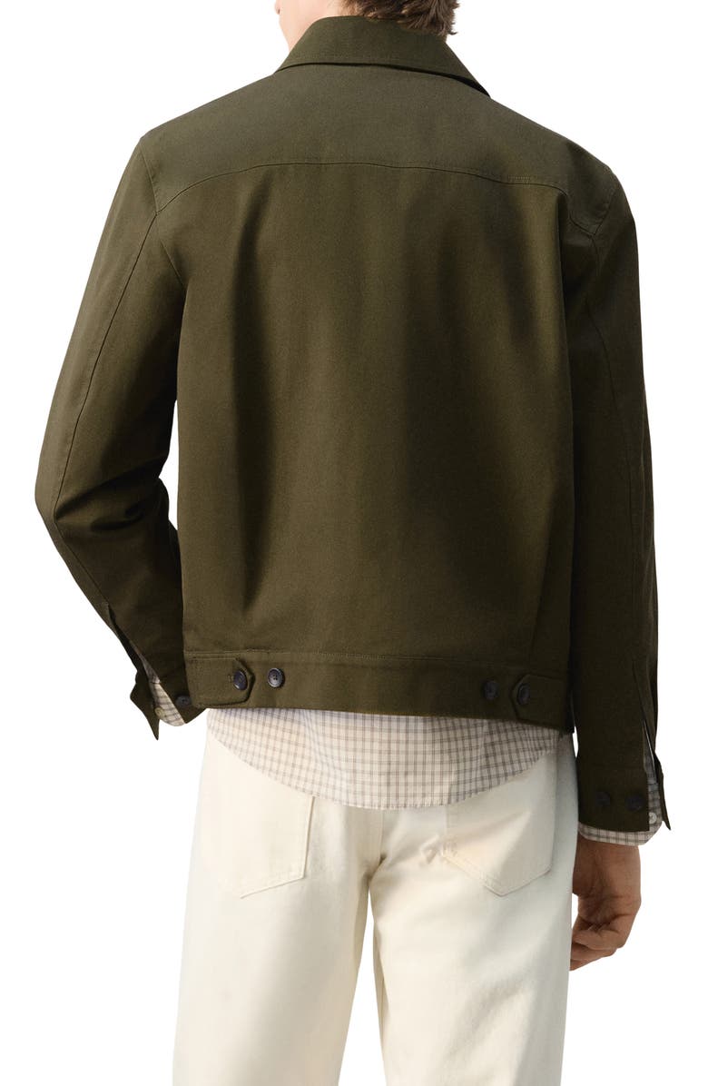 MANGO Water Repellent Cotton Twill Jacket, Alternate, color, Olive Green