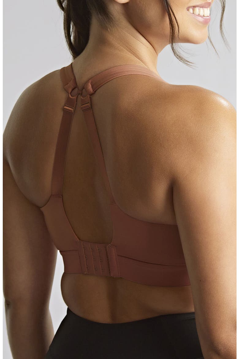 Endurance Underwire V-Neck Unlined Sports Bra, Alternate, color, SIENNA ROSE