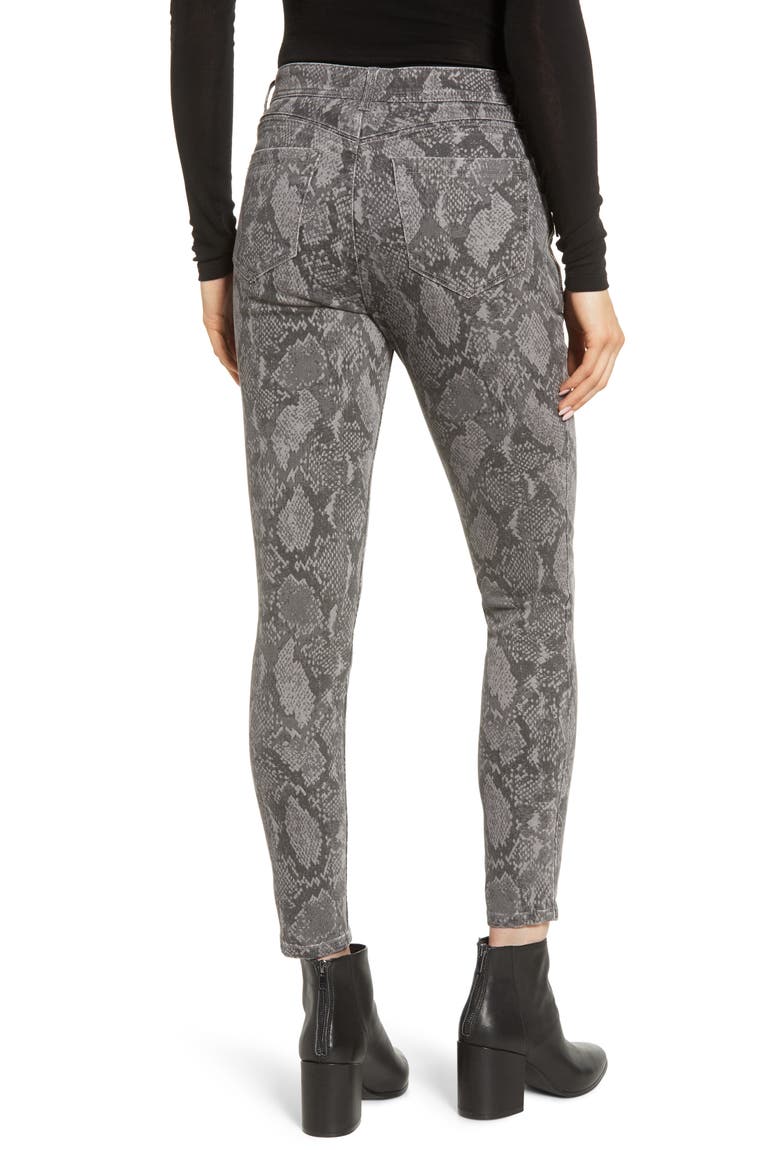 Ab-Solution Print Side Zip Ankle Skinny Jeans (Nordstrom Exclusive), Alternate, color, GREY