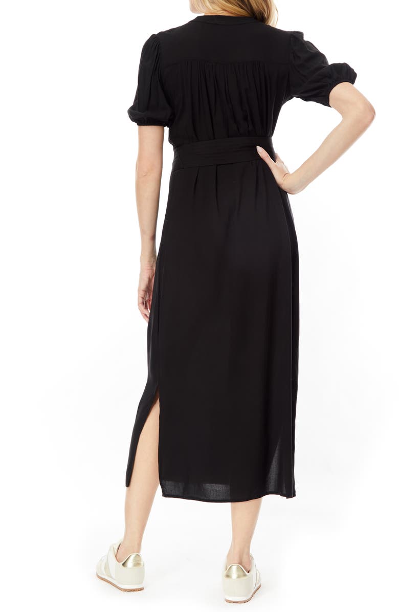 BY DESIGN Montana Challis Midi Dress, Alternate, color, Black
