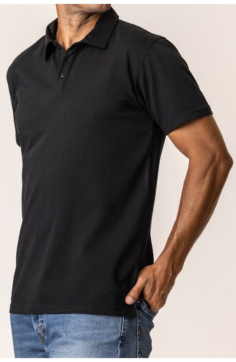 Vottera Men's Organic Cotton Polo Shirts, Alternate, color, Black