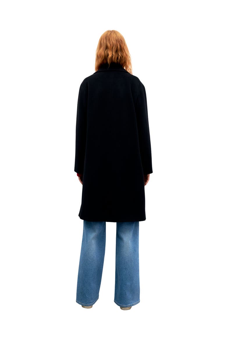 Aelis Angora Blend Collared Overcoat, Alternate, color, Black