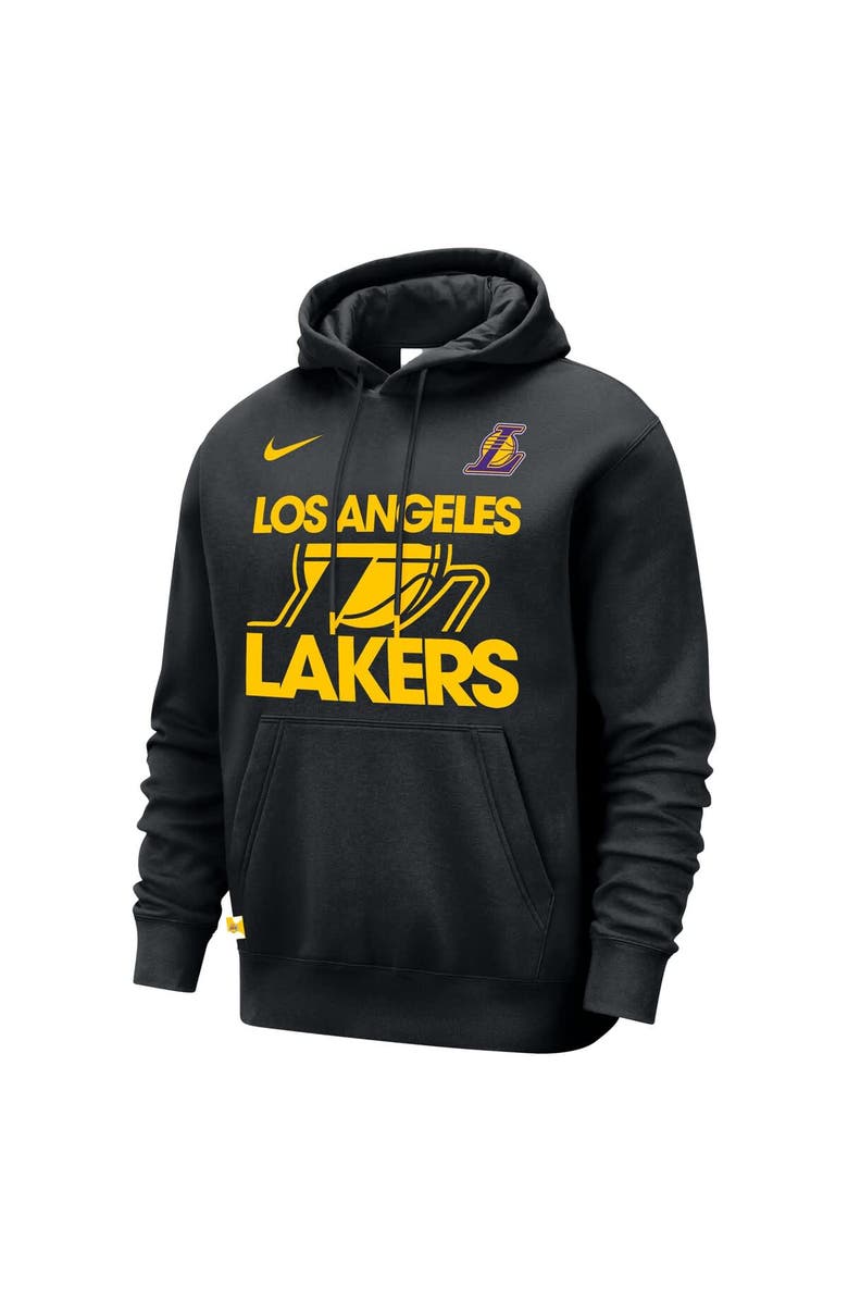 Nike Men's Nike Black Los Angeles Lakers Courtside Club Pullover Hoodie, Alternate, color, Black