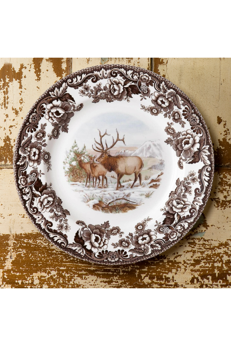 Woodland American Wildlife 10.5" Dinner Plate, Alternate, color, Elk