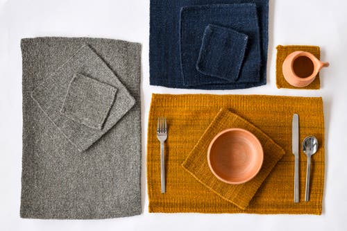 Loom Imports Handwoven Wool Placemat Set In Gray