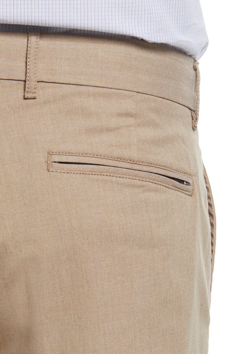 Nordstrom Slim Fit CoolMax<sup>®</sup> Flat Front Performance Chinos, Alternate, color, Tan Desert Heather