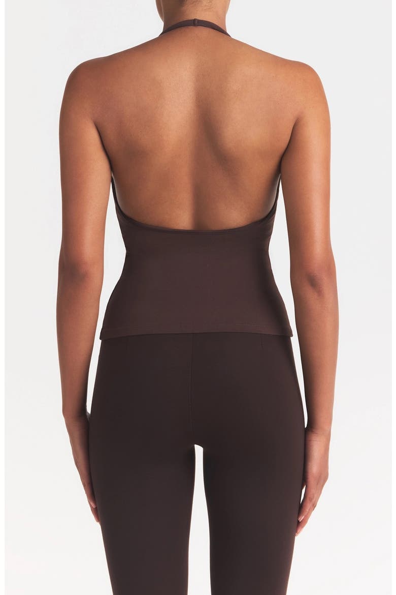 Smooth Layer Halter Top, Alternate, color, COCOA