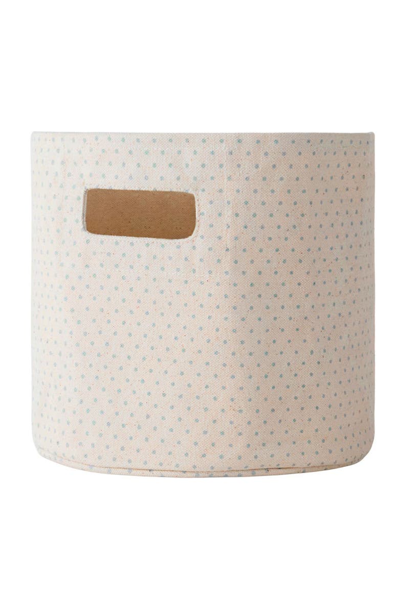 Mini Cotton Canvas Basket, Main, color, PIN DOT SEA