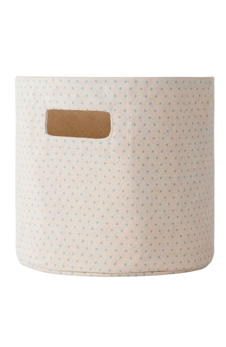 Pehr Mini Cotton Canvas Basket, Main, color, Pin Dot Sea