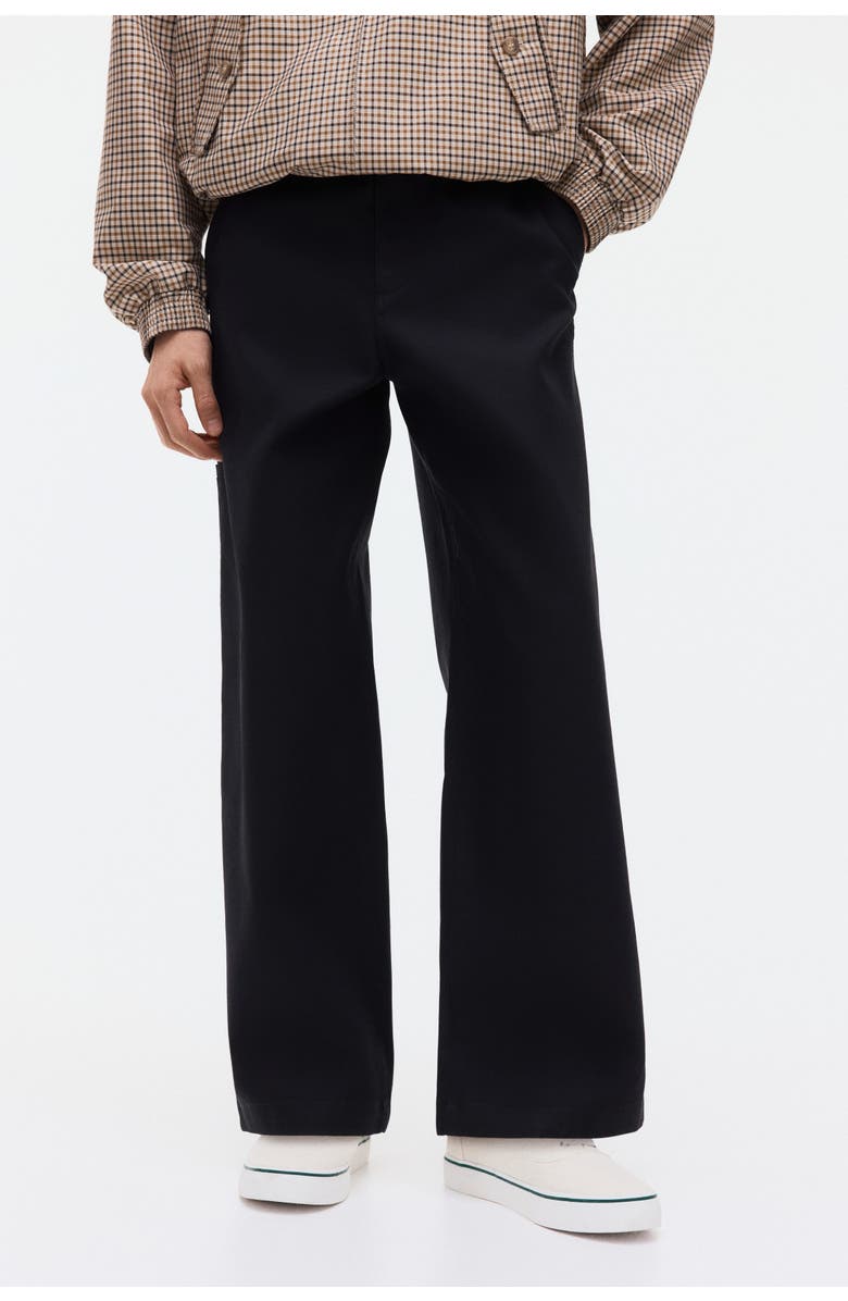 H&M Loose Fit Cotton Chinos, Alternate, color, Black