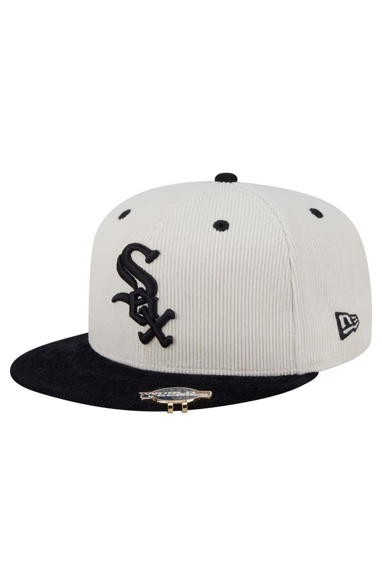 New Era Men's New Era Cream/Black Chicago White Sox Two-Tone Corduroy 59FIFTY Fitted Hat, Alternate, color, 