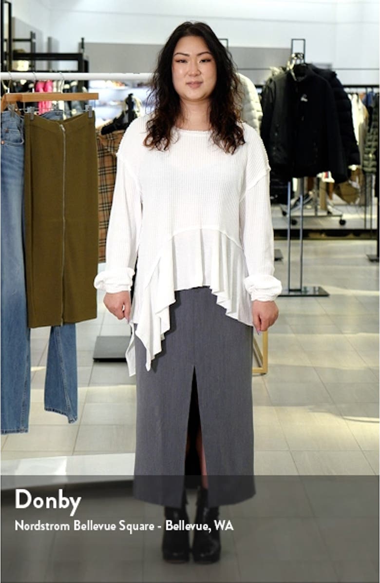 Vada Asymmetric Waffle Knit Peplum Top, sales video thumbnail