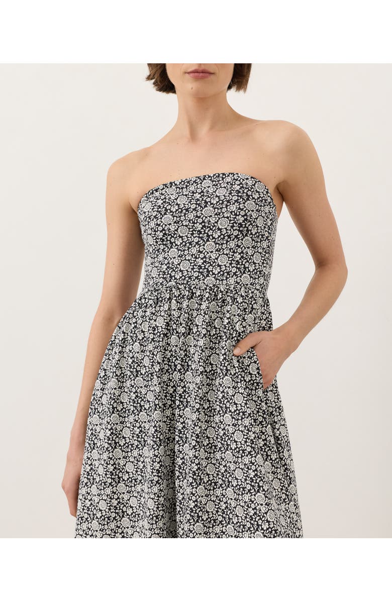 Pact Fit & Flare Strapless Dress Made With Organic Cotton, Alternate, color, Bohemian Dreams Black