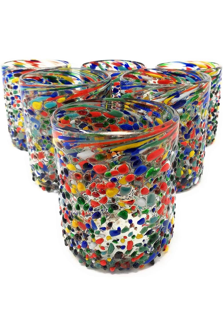 Confetti Rock Tumbler Glasses - Set of 6, Main, color, Confetti