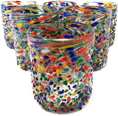 Confetti Rock Tumbler Glasses - Set of 6