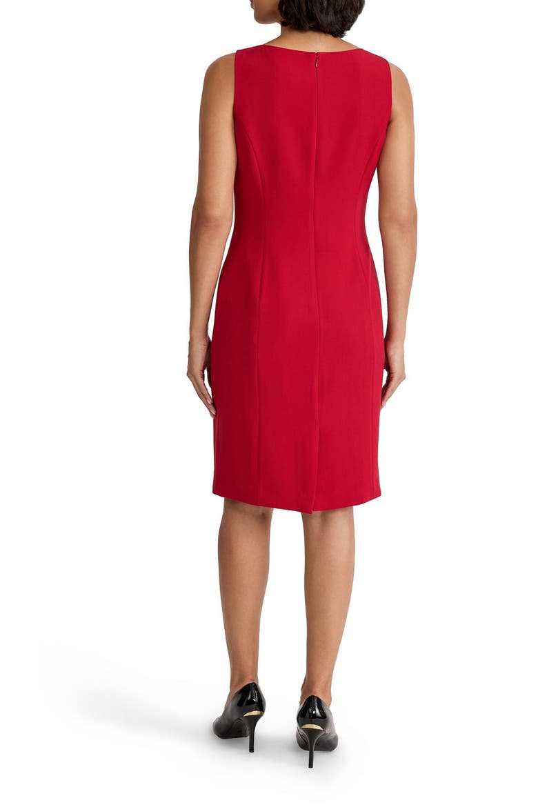 Sleeveless Bateau Neck Sheath Dress, Alternate, color, FIRE RED