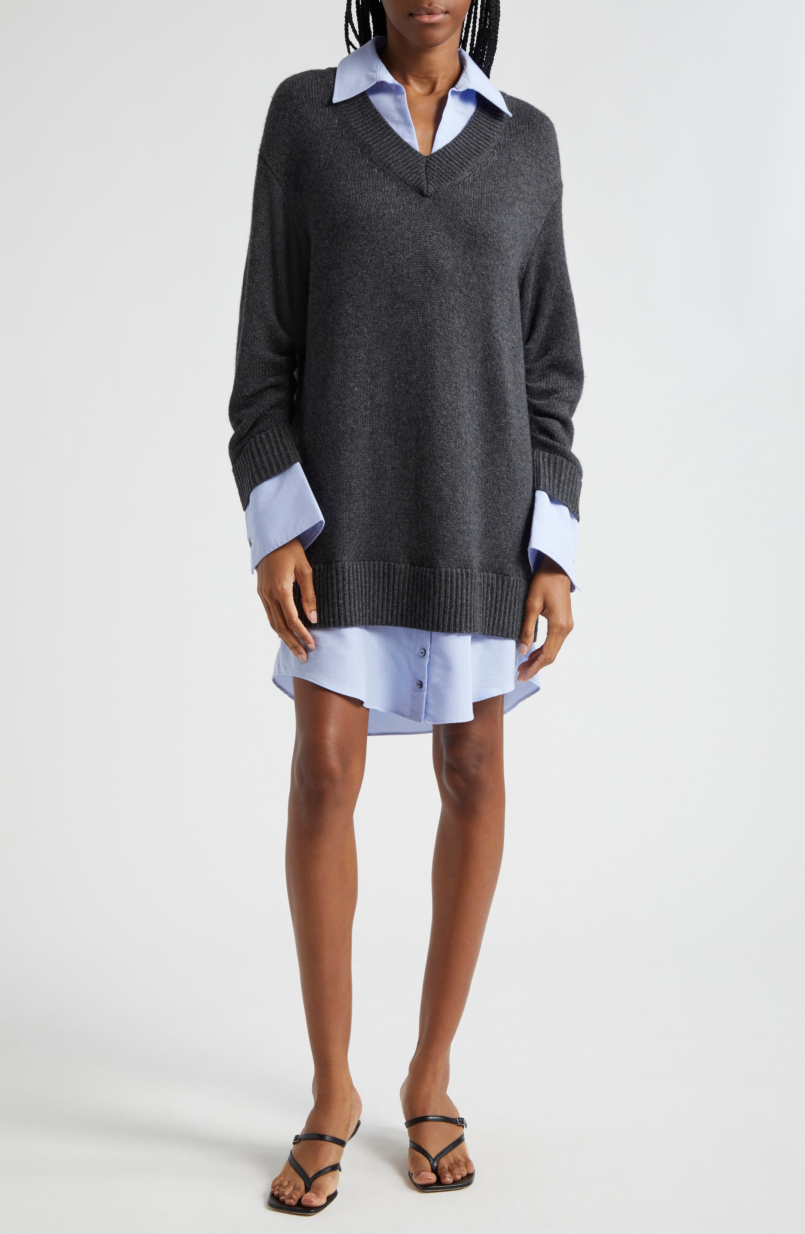 Cinq à Sept Santina Layered Long Sleeve Sweater Dress