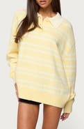 EDIKTED Rilynn Stripe Polo Sweater