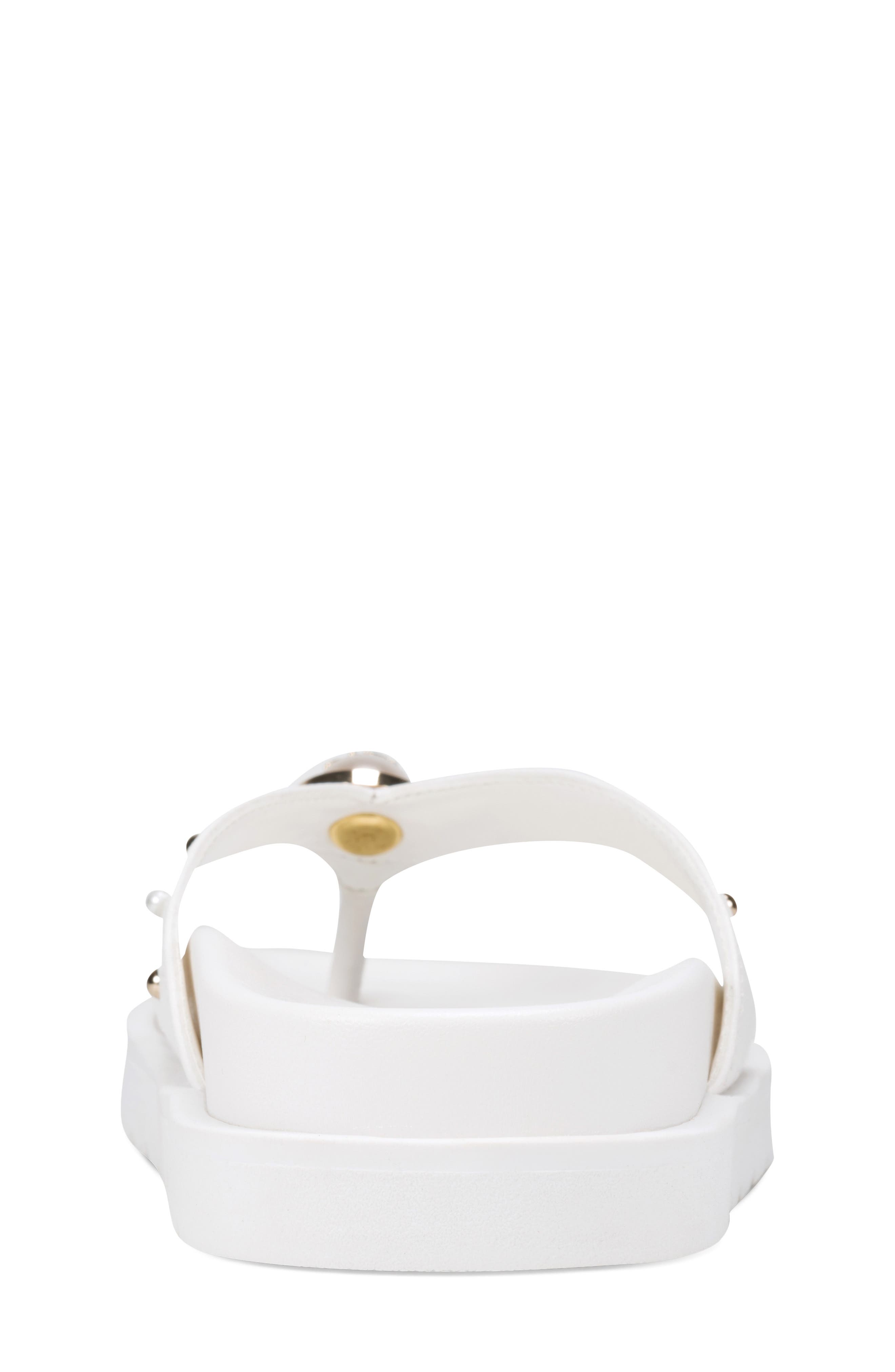 KARL LAGERFELD PARIS Hayze Pearl Flip Flop, Alternate, color, Bright White