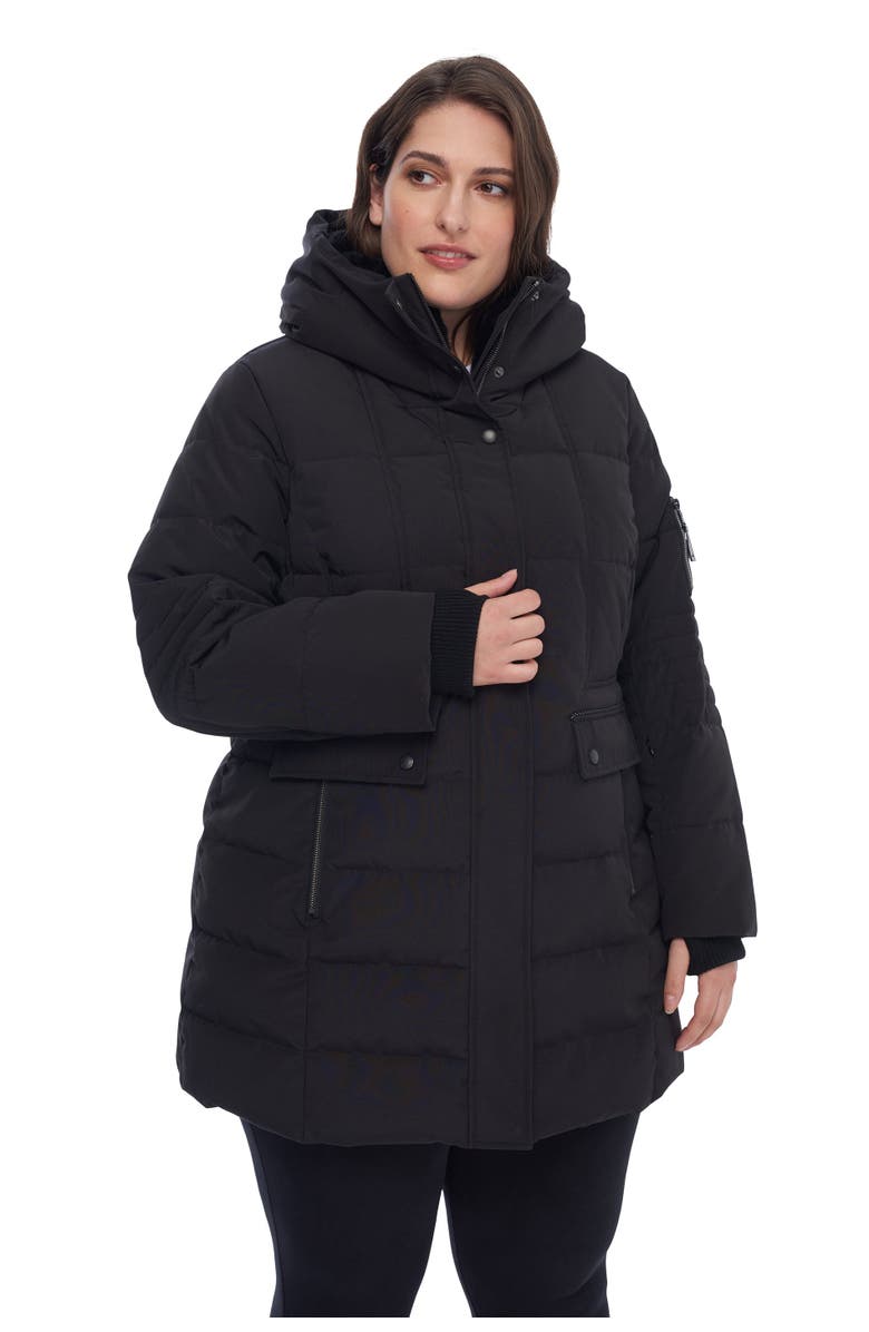 Alpine North KOOTNEY PLUS SIZE - Vegan Down Mid-Length Parka Coat, Main, color, Black