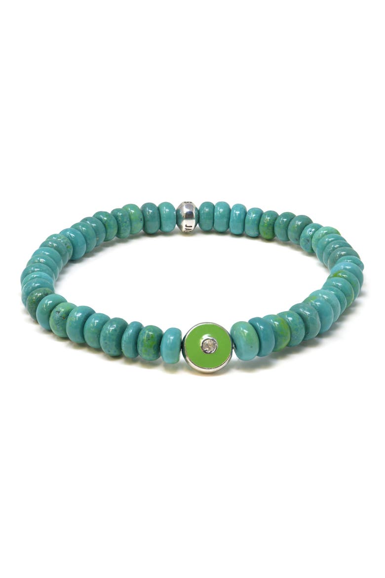 Jac + Jo Soul Turquoise Beaded Stretch Bracelet, Main, color, TURQUOISE/ AQUA