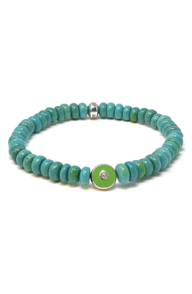 Anzie Jac + Jo Soul Turquoise Beaded Stretch Bracelet, Main, color, Turquoise/ Aqua