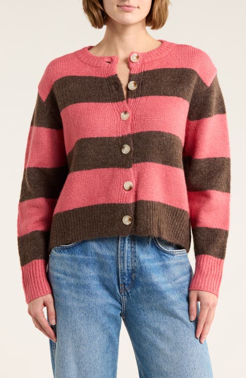 Sandy Stripe Button Front Cardigan