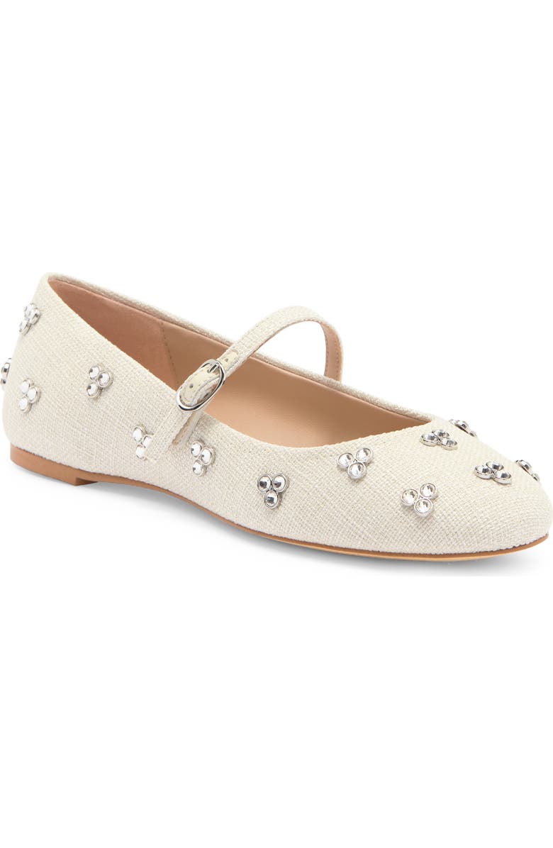 Stuart Weitzman Tammy Crystal Mary Jane Flat, Main, color, Cream