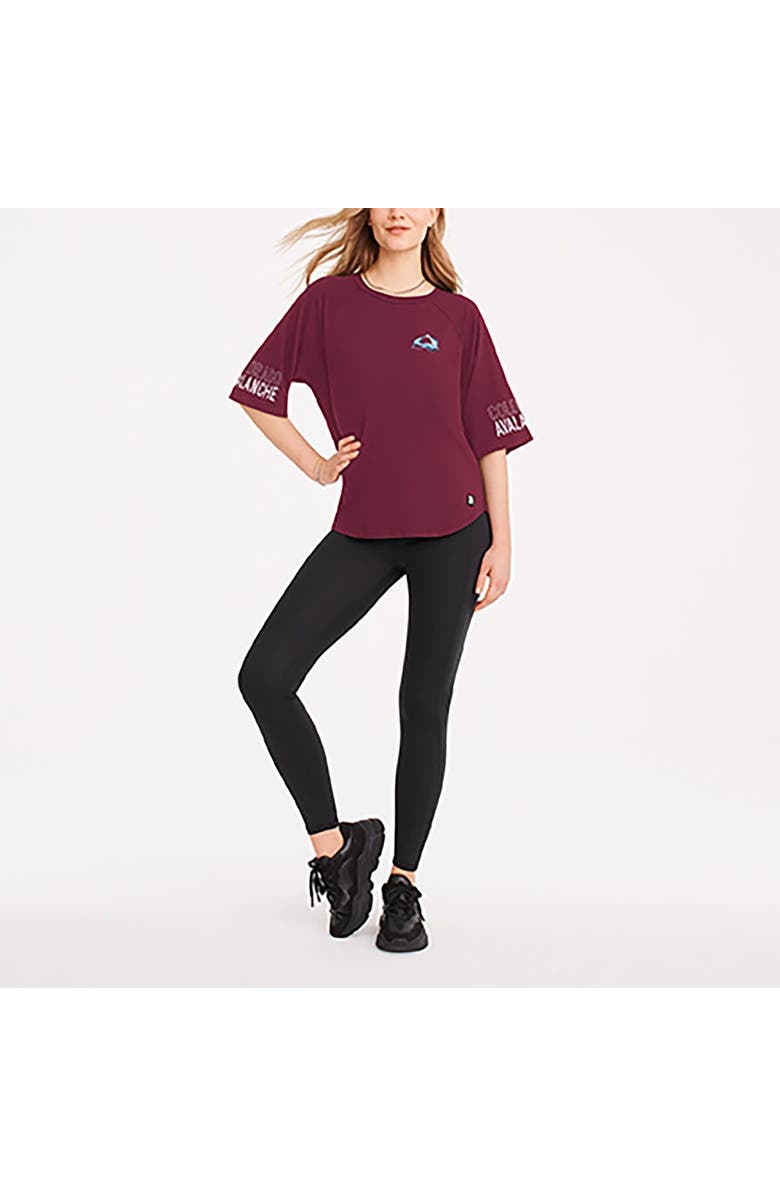 DKNY SPORT Women's DKNY Sport Burgundy Colorado Avalanche Diana Tri-Blend Oversized T-Shirt, Main, color, 