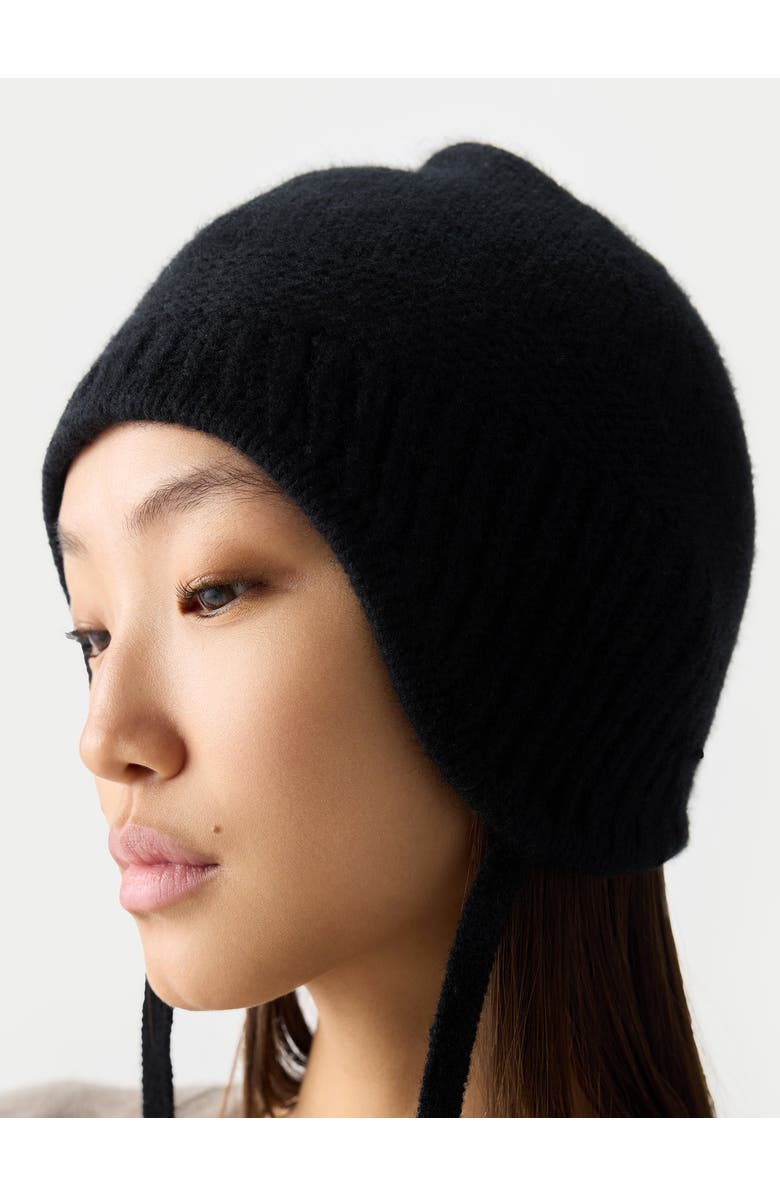 Gobi Cashmere Ultimate Warmth Knit Tie Hat, Alternate, color, Black