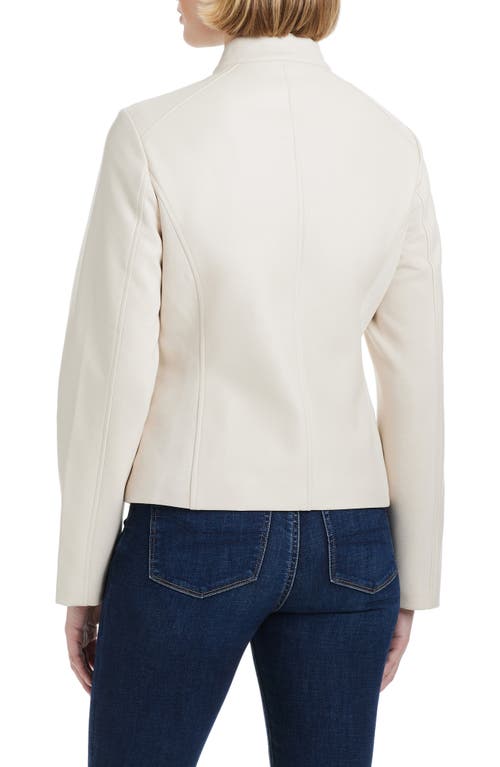 Shop Vince Camuto Faux Leather Jacket In Bone
