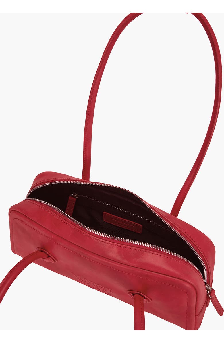 MARGESHERWOOD Baguette Leather Shoulder Bag, Alternate, color, Apple Red Pull-Up