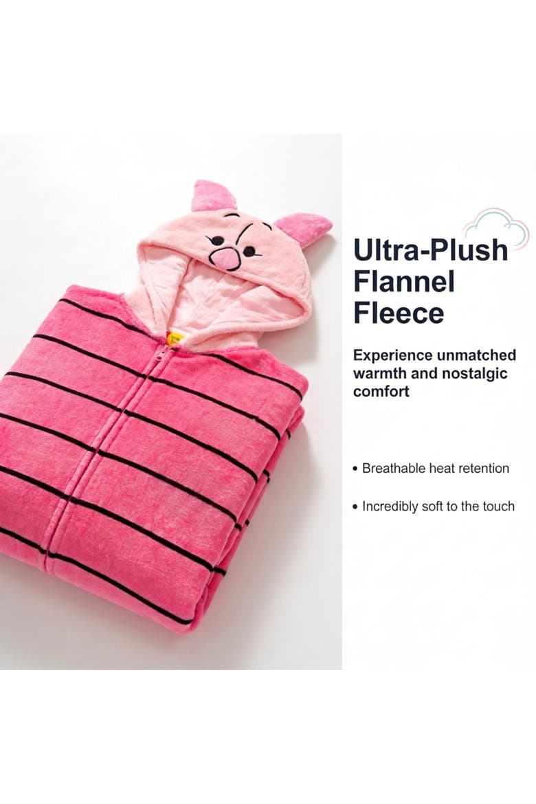 Winnie the Pooh Fleece Hooded Coverall, Alternate, color, Piglet Stripe Pink