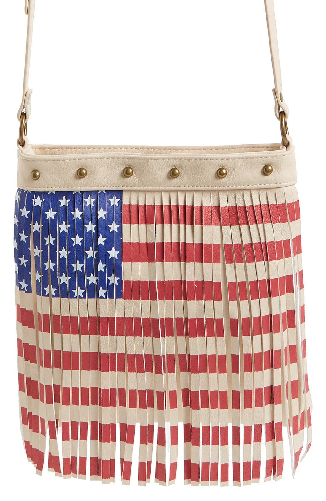 Lulu Faux Leather Flag Crossbody Bag, Main, color, 