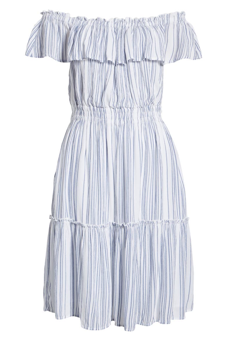 Aloha Avenue Off the Shoulder Dress, Alternate, color, MAZARINE BLUE