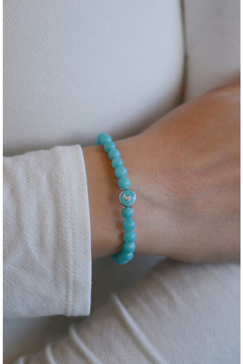 Jac + Jo Soul Amazonite Beaded Stretch Bracelet, Alternate, color, BLUE