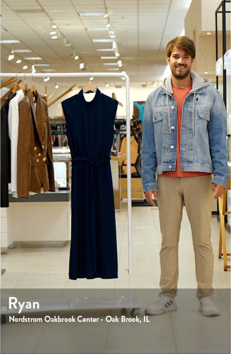 Mock Neck Front Tie Midi Dress, sales video thumbnail