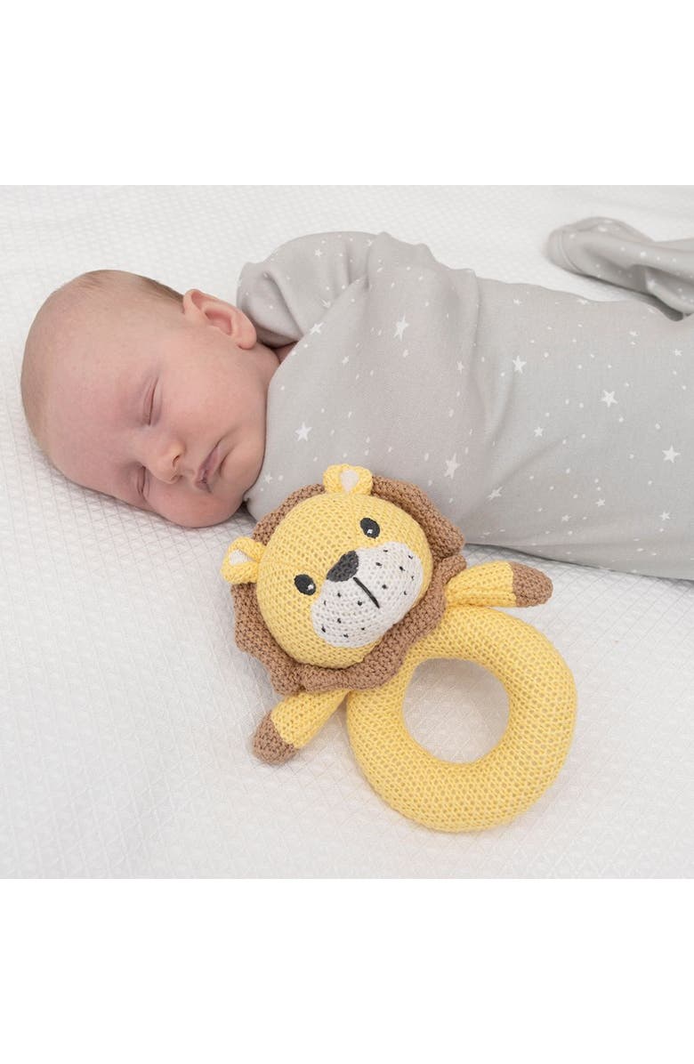 Living Textiles Whimsical Knit Rattle - Noah Giraffe, Alternate, color, White