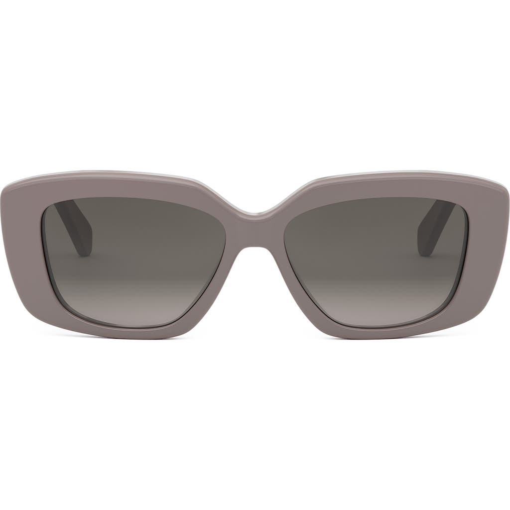 Celine Triomphe 55mm Rectangular Sunglasses In Brown