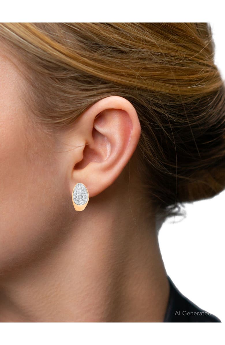 Bliss Diamond VS 1 1/10Ct TW Pave Diamond Hoops in Gold Lab Grown 16mm Tall, Alternate, color,