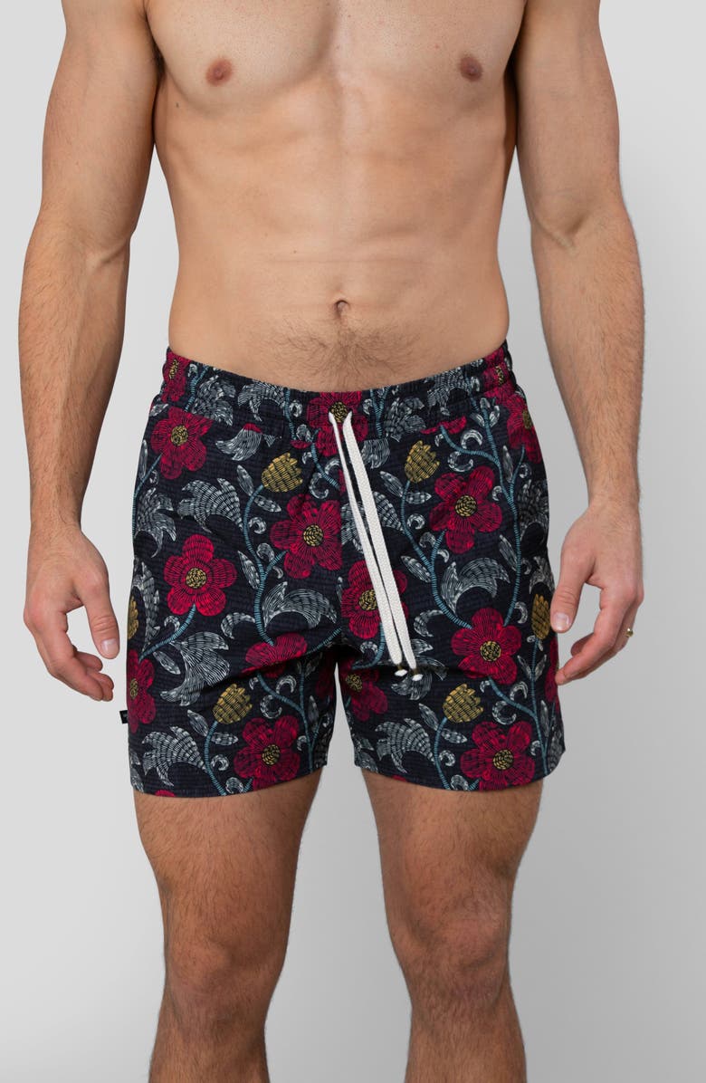 LEISURE LAB Night Bloom Swim Trunk, Main, color, Night Bloom