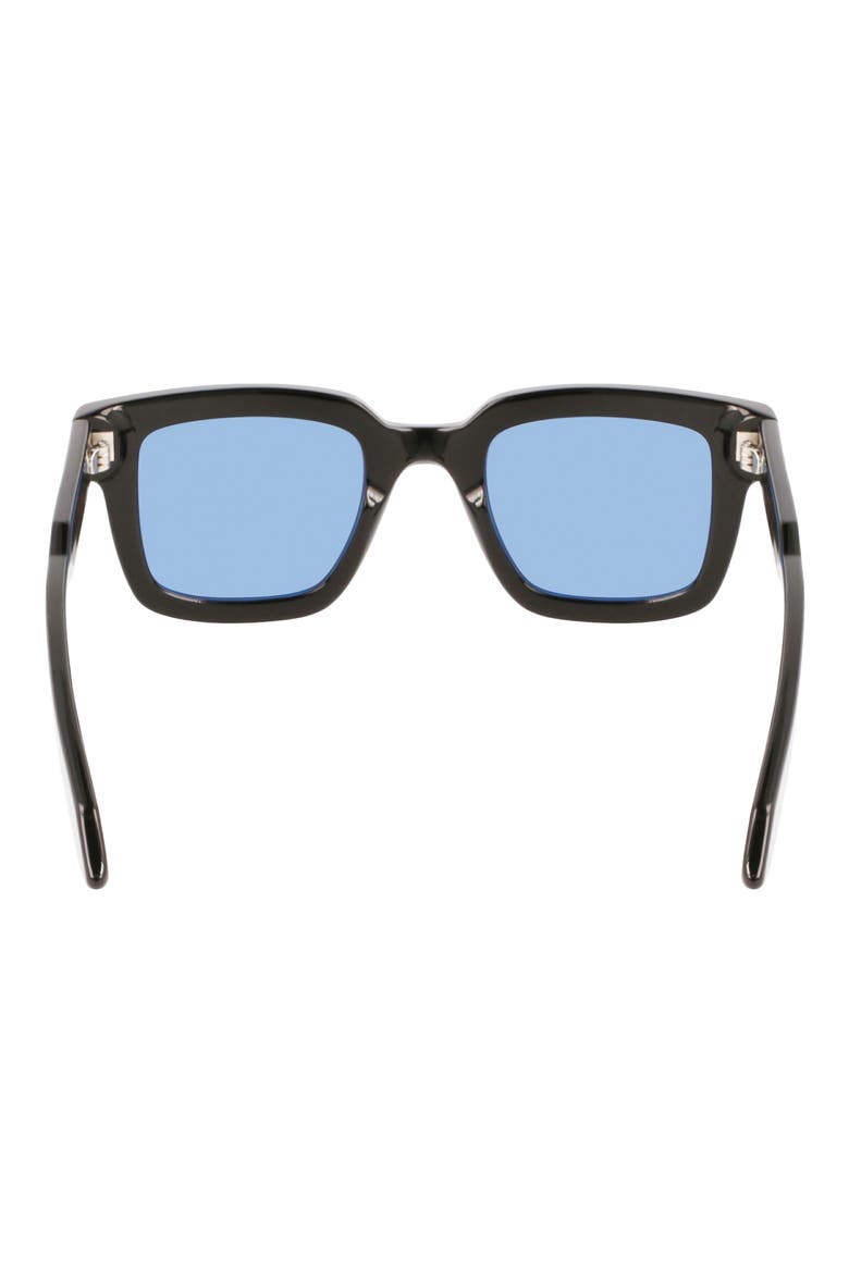 48mm Small Rectangular Sunglasses, Alternate, color, BLACK